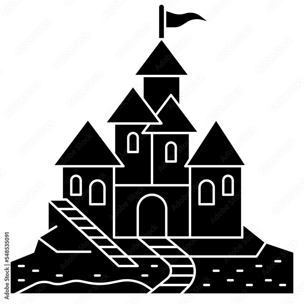 sand castle glyph icon sand castle glyph icon