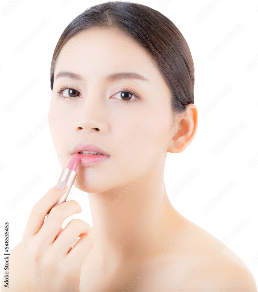 Beauty asian woman applying lipstick png transparent file. Beauty asian woman applying lipstick png transparent file.