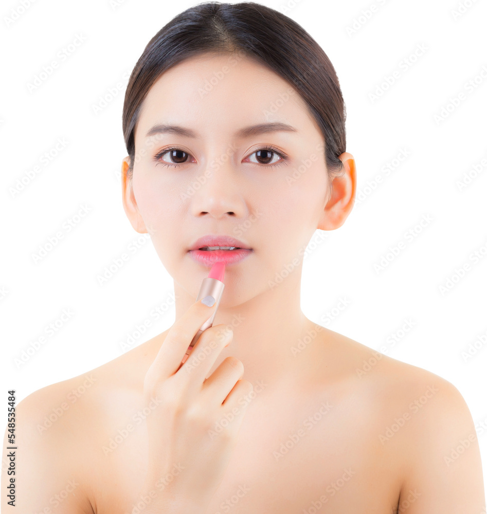 Beauty asian woman applying lipstick png transparent file. Beauty asian woman applying lipstick png transparent file.