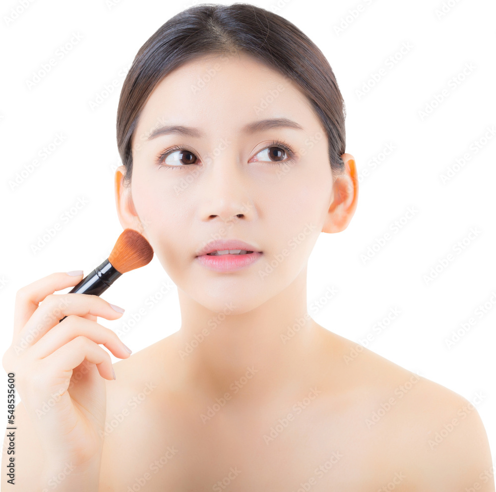 Beauty asian woman applying cosmetic transparent file. Beauty asian woman applying cosmetic transparent file.