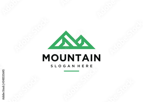 Mountain Geometric line logo design 