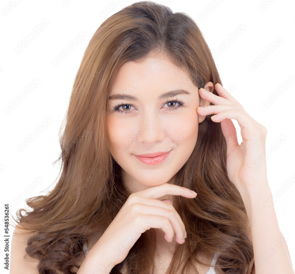 Beauty young asian woman transparent file.