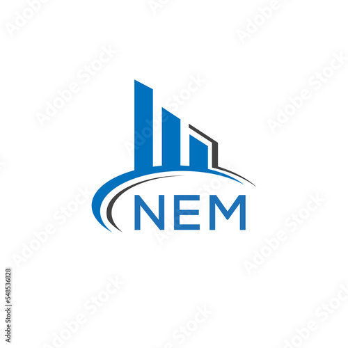 NEM letter logo. NEM blue image. NEM Monogram logo design for entrepreneur and business. NEM best icon.	
