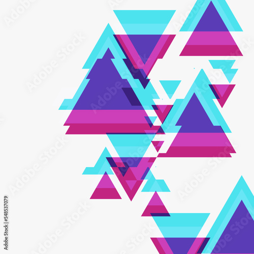 Abstract Glitched Triangle Leak Effect Illustration, White Background