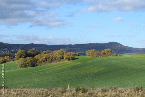 grüne Hügel im Eifelherbst photo