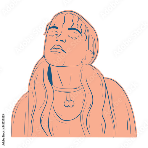 Woman fortune teller character esoterism sketch icon Vector illustration