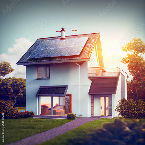 home with solar panels