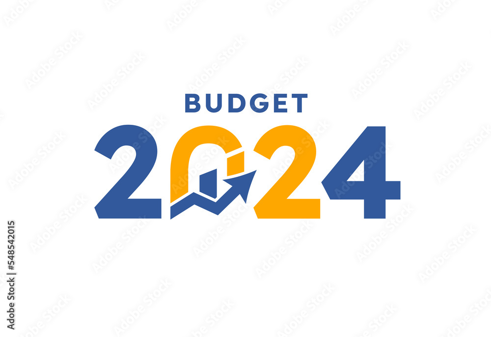 Stockvector Budget 2024 logo design, 2024 budget banner design