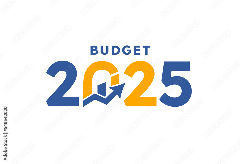 Budget 2025 logo design, 2025 budget banner design templates vector Stock Vector Adobe Stock