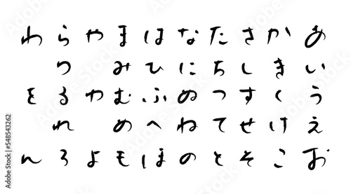 手書きの筆文字ひらがな