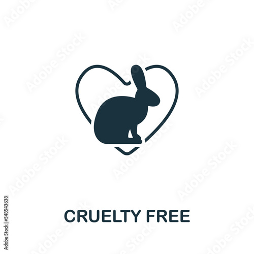 Cruelty Free icon. Monochrome simple Sustainability icon for templates, web design and infographics