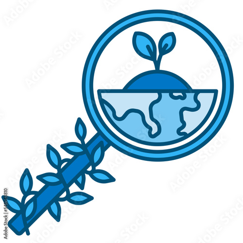 biology blue line icon