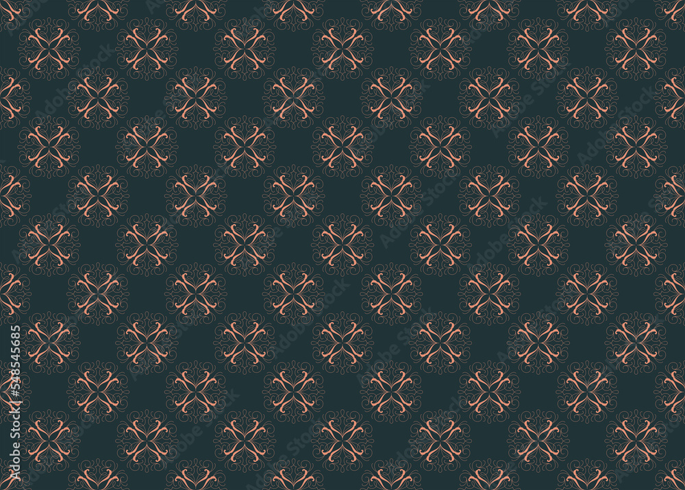 Seamless Wallpaper Background With Ornament Stock Illustration | Adobe