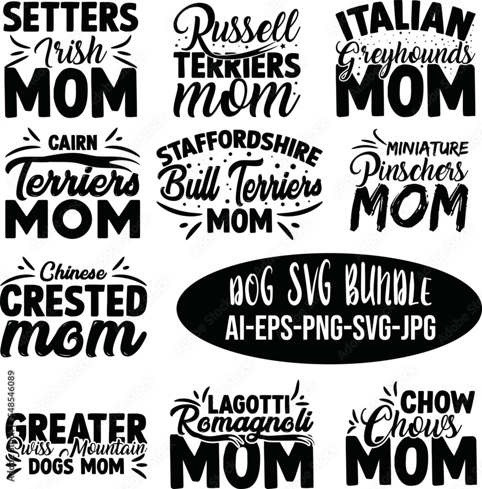 Fototapeta premium Dog mom SVG Bundle