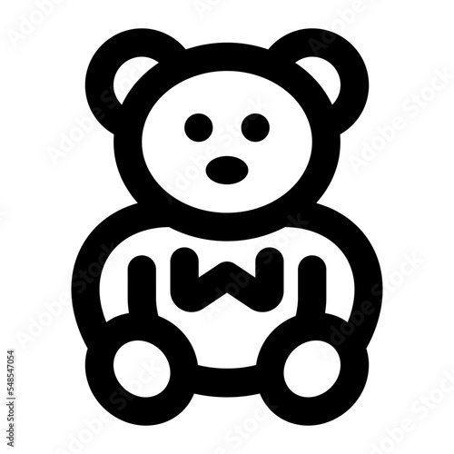 Fototapeta Naklejka Na Ścianę i Meble -  Toy Bear Line Icon Vector