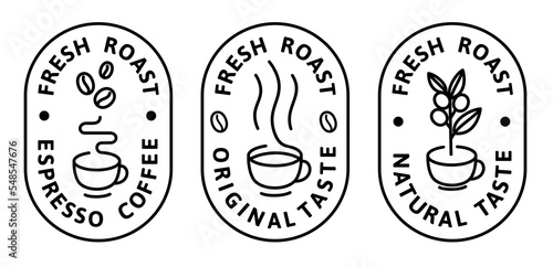 Coffee stamp with text and coffee branch
