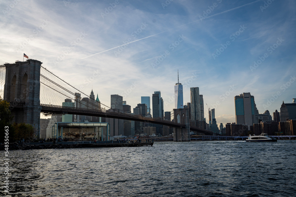 city bridge and city skyline