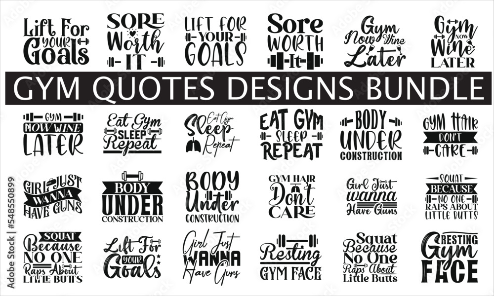 Gym Quotes Designs Bundle