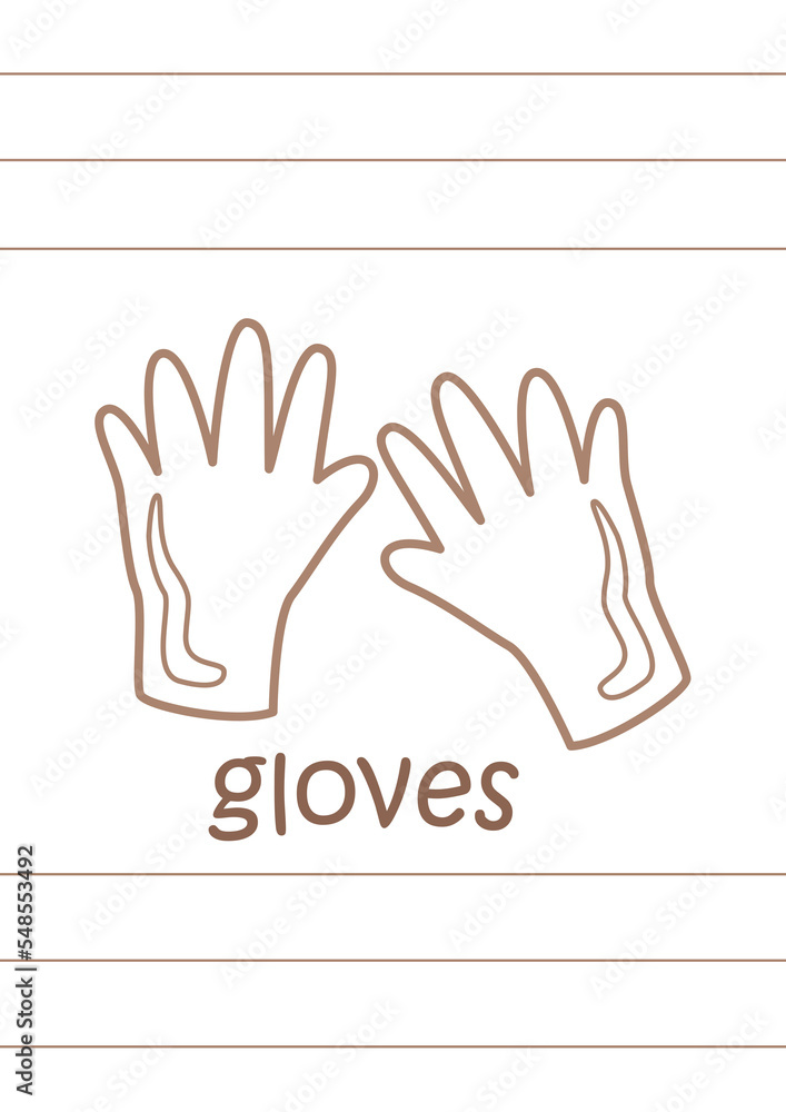 Fototapeta premium Alphabet G For Gloves Coloring Pages A4 for Kids and Adult