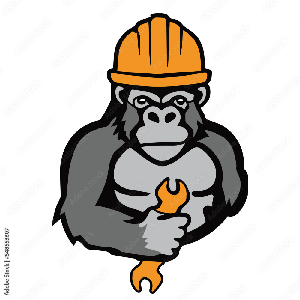 Gorilla with Construction Hat