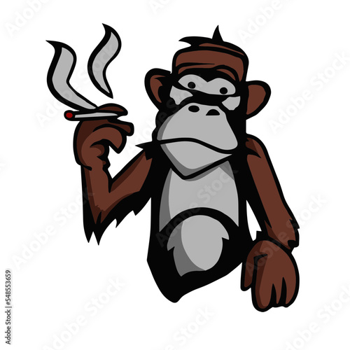 Chimp Smoking