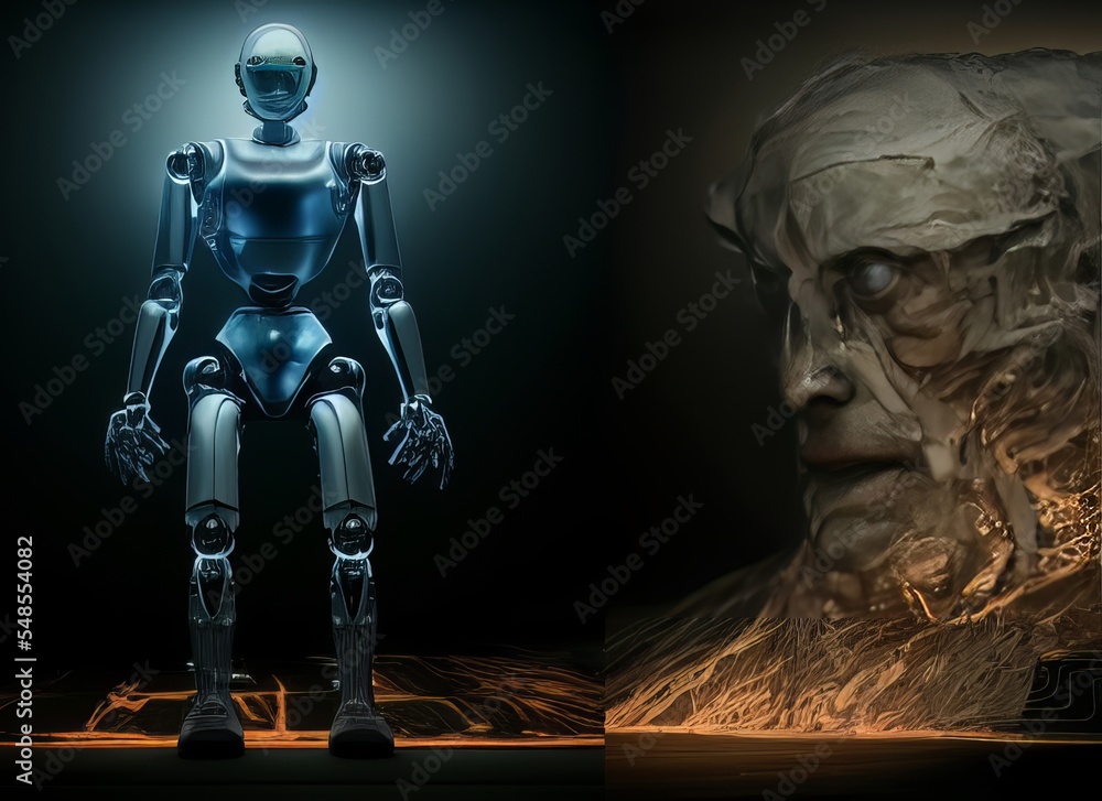 Robots. Futuristic interpretation Future 2025.Generation of robots. Virtual reality. Golden Collection. Robots. Futuristic interpretation Future 2025.Generation of robots. Virtual reality. Golden Collection.