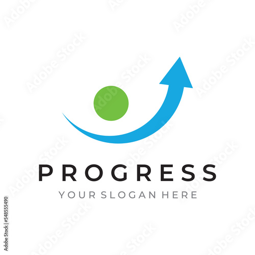 Financial and career creative growth and progress logo design with arrow direction sign. Logo for business,progress and career symbol.