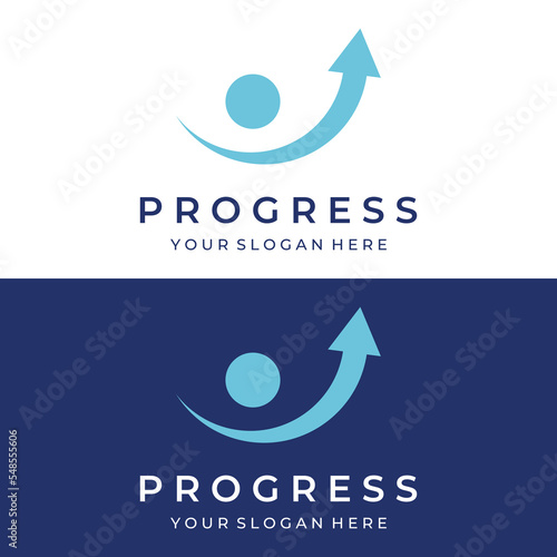 Financial and career creative growth and progress logo design with arrow direction sign. Logo for business,progress and career symbol.