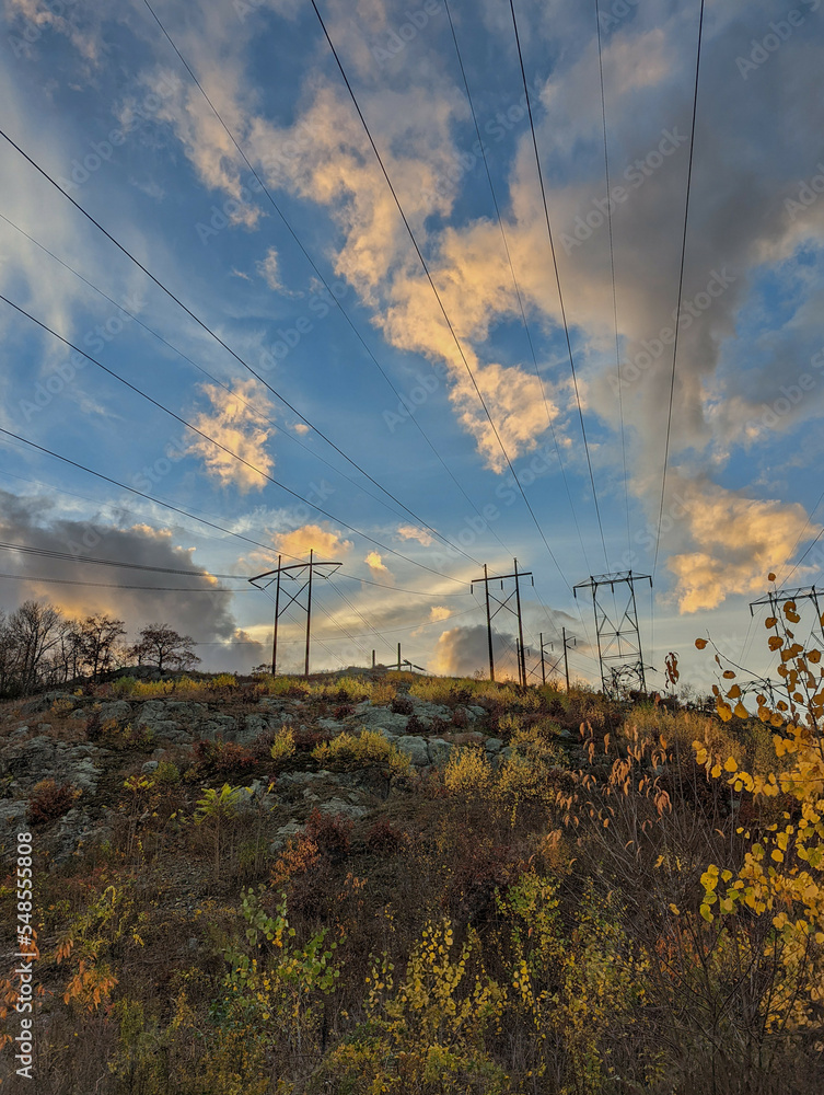 The sky and power lines The sky and power lines