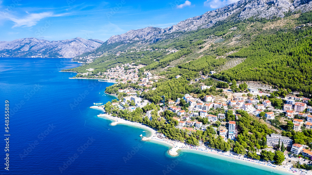 Croatia beach in Baska Voda to Makarska Riviera, Dalmatia