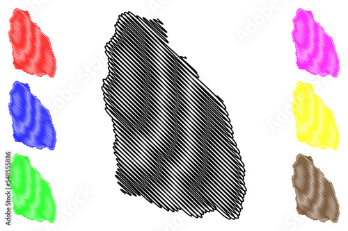 Pinta island (Republic of Ecuador, Pacific Ocean, Latin or South America, Galapagos Islands, Archipielago de Colon) map vector illustration, scribble sketch Isla Abingdon or Louis map