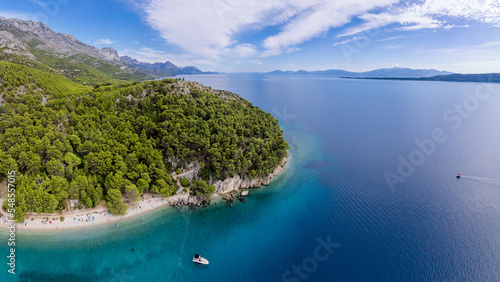 Croatia - beautiful Mediterranean coast landscape in Dalmatia. Zivogosce beach - Adriatic Sea.