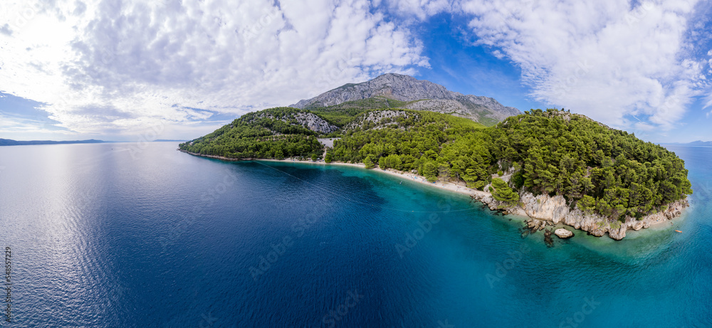 Croatia - beautiful Mediterranean coast landscape in Dalmatia. Zivogosce beach - Adriatic Sea.