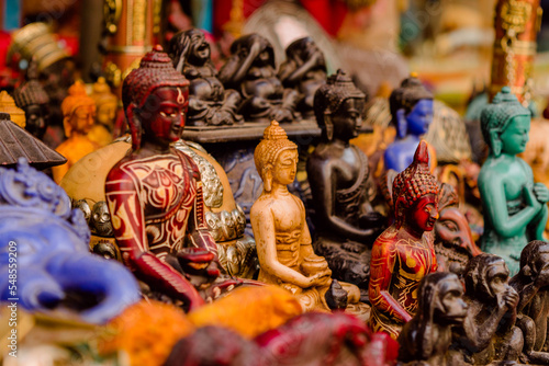 objects and souvenirs for travelers and tourists for sale in the central streets of the city of Nepal