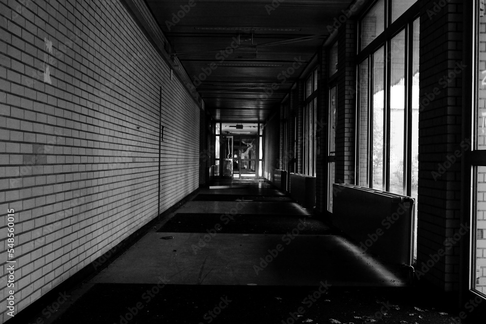 empty corridor of an industrial building