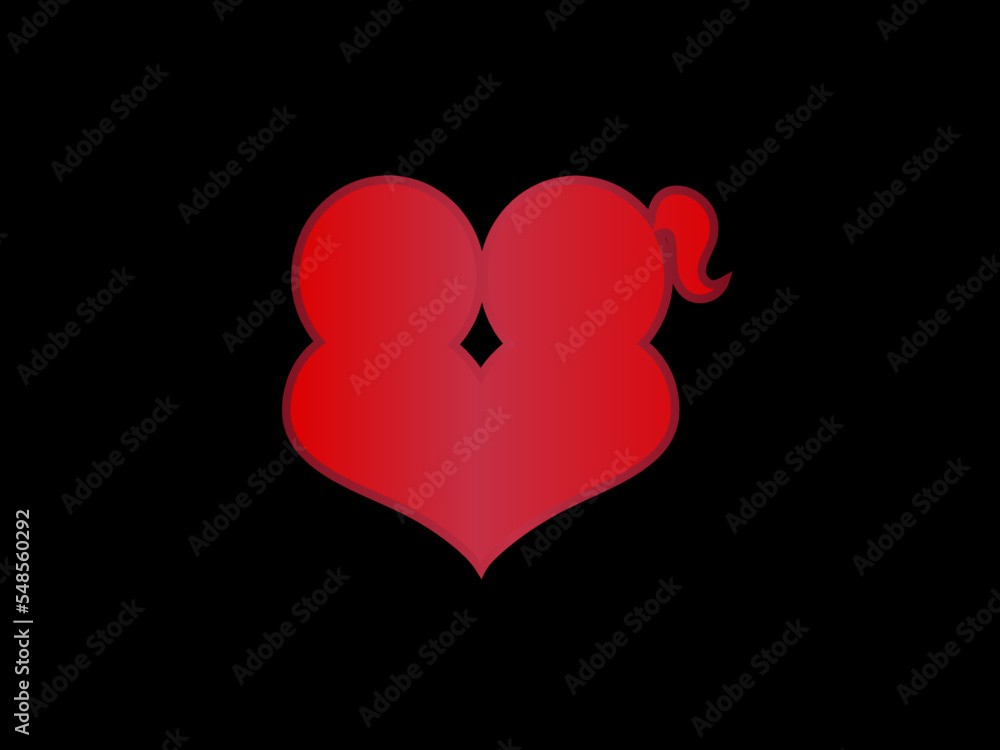 logo or symbol of heart with couple icon combination, editable eps.10 vector illustration.
