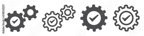 Set of execution icons. Business element symbols, marketing. Vector illustration.