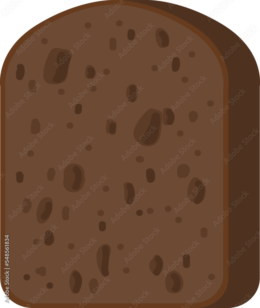 Rye bread slice icon. Cartoon bakery piece Rye bread slice icon. Cartoon bakery piece