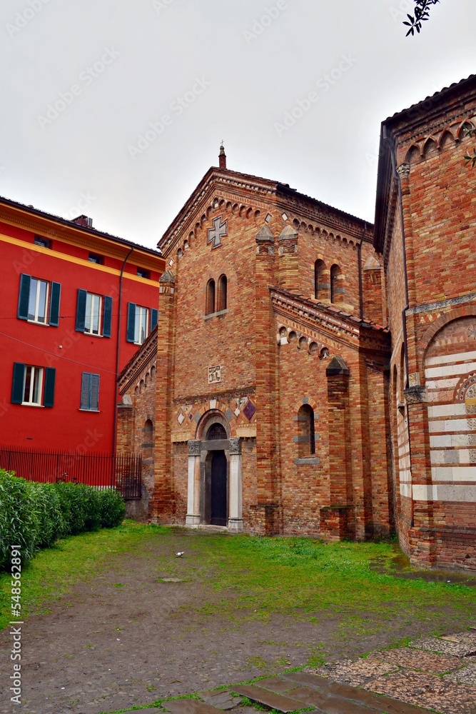 Exterior of the Basilica of Santo Stefano also known as the complex of the 'Sette Chiese' in Bologna, Emilia Romagna, Italy