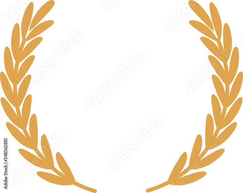 Golden wreath badge. Award emblem. Label template