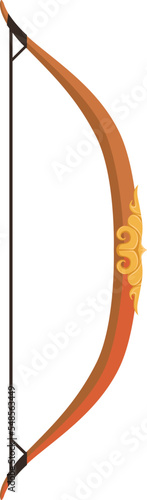Vintage ranged weapon icon. Cartoon fantasy bow