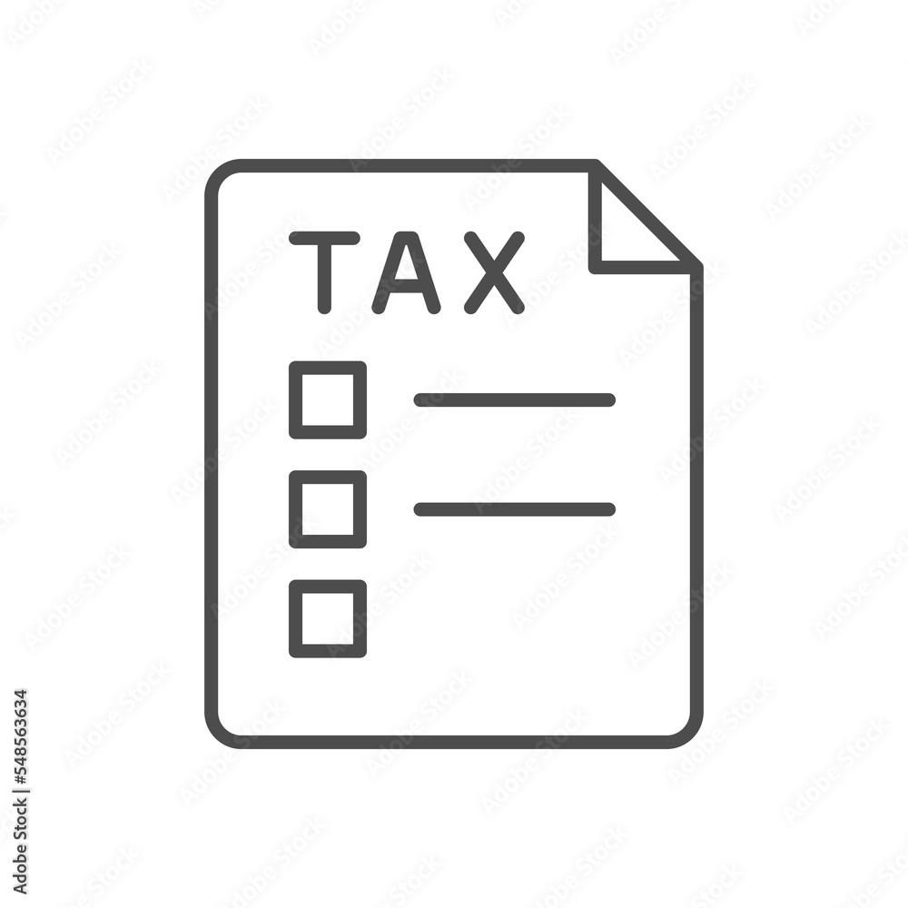 Tax form line outline icon Tax form line outline icon