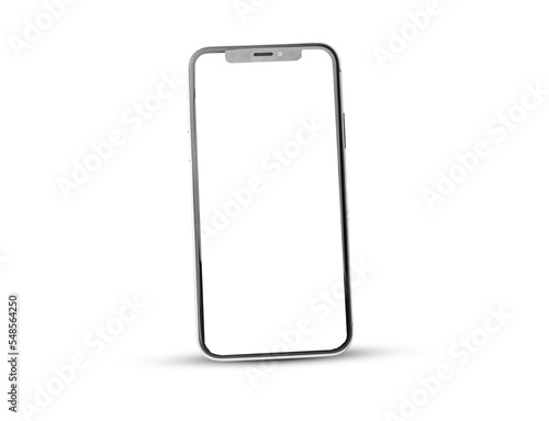 Mobile smart phone on white background technology, Mobile phone screen mockup design on isolate with clipping path
