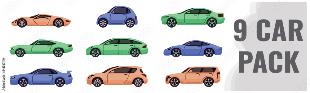 Simple 9 Car Pack Including Sport Cars and Wagons Simple 9 Car Pack Including Sport Cars and Wagons