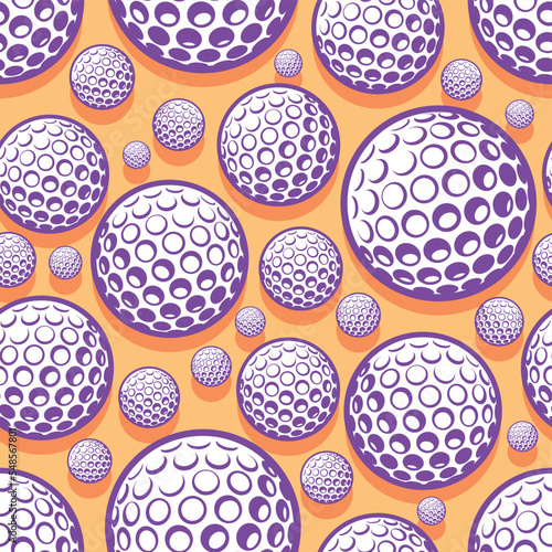 Golf ball repeating tile background. Golf balls seamless pattern vector image wallpaper and wrapping paper design.