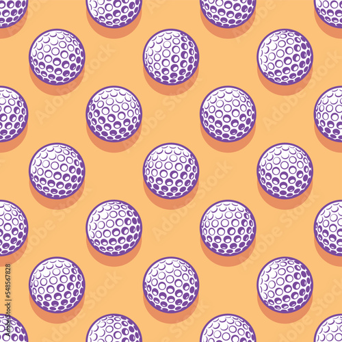 Golf balls seamless pattern vector image. Golf repeating tile background wallpaper texture design.