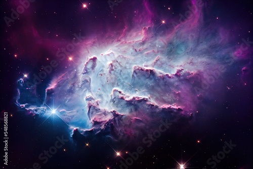 Cuadro en lienzo nébuleuse galactique colorée