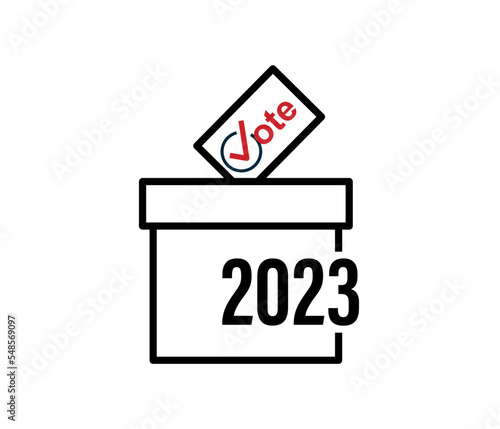 Ballot box and voting concept on white background.