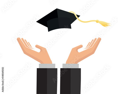Graduation cap icon vector. education concept.
