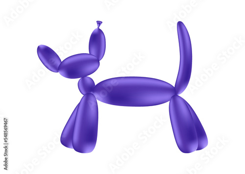 Red Long Balloon In Cat Shape Vector